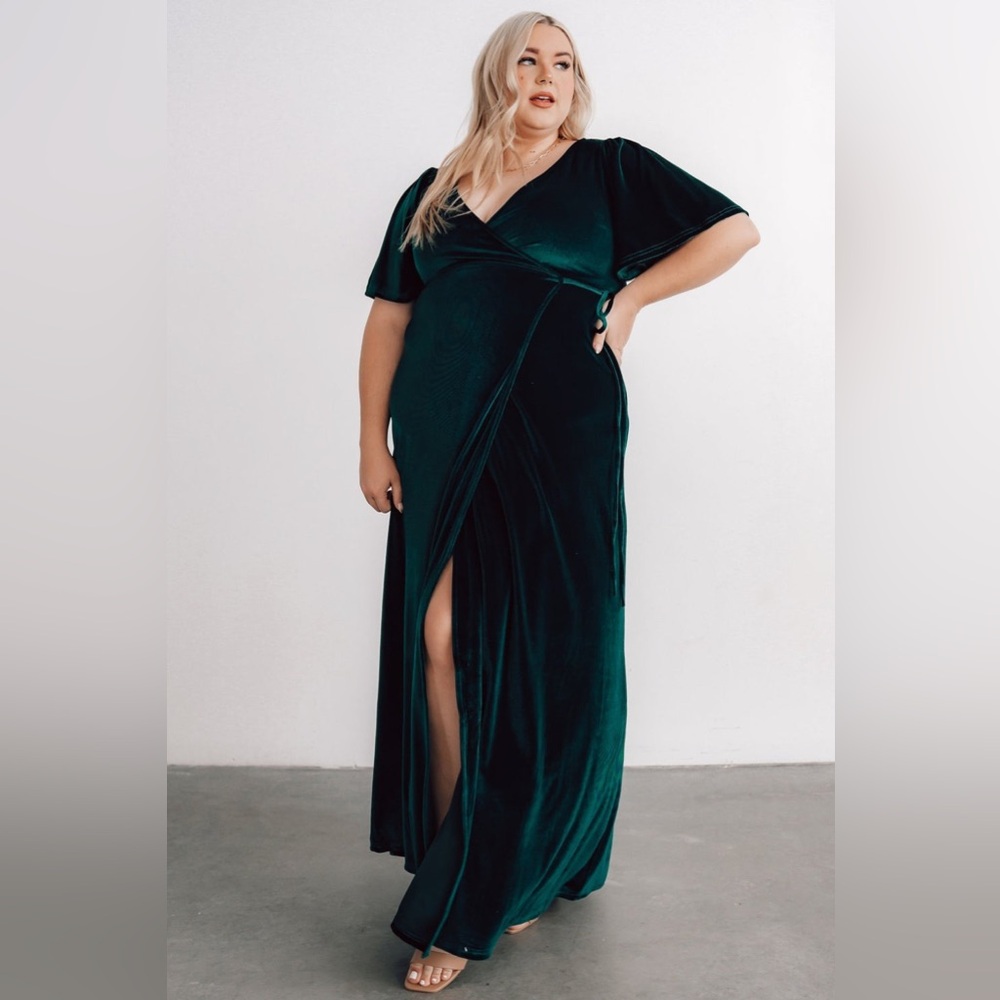 BALTIC BORN Meghan‎ Velvet Wrap Maxi Dress